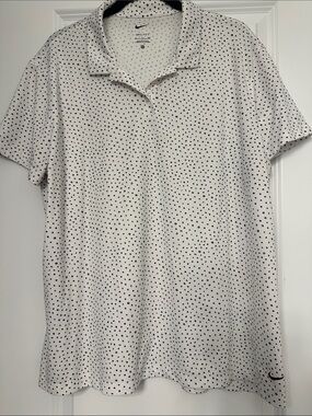 Nike Women’s White Polo with Black Dot Print